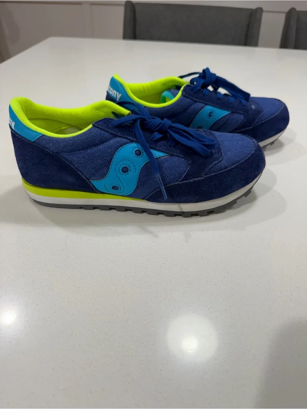 Saucony Big Kids Navy & Neon Yellow-Green-Jazz Original Sneakers